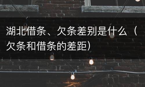 湖北借条、欠条差别是什么（欠条和借条的差距）