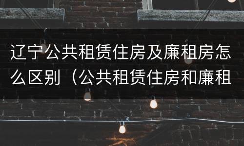 辽宁公共租赁住房及廉租房怎么区别（公共租赁住房和廉租房的区别）