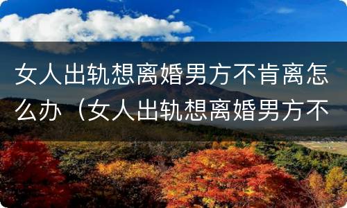 女人出轨想离婚男方不肯离怎么办（女人出轨想离婚男方不同意怎么办）