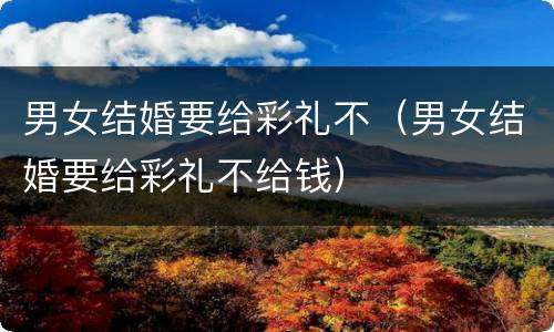 男女结婚要给彩礼不（男女结婚要给彩礼不给钱）