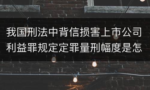 我国刑法中背信损害上市公司利益罪规定定罪量刑幅度是怎样
