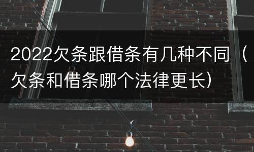 2022欠条跟借条有几种不同（欠条和借条哪个法律更长）