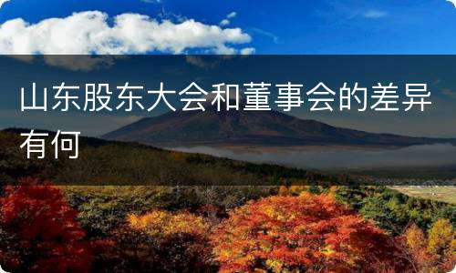 山东股东大会和董事会的差异有何