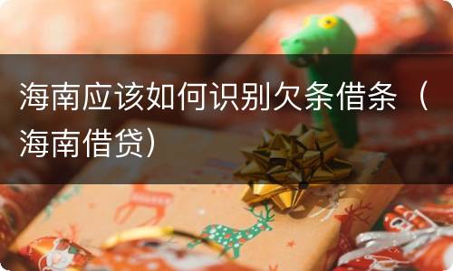 海南应该如何识别欠条借条（海南借贷）