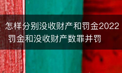 怎样分别没收财产和罚金2022 罚金和没收财产数罪并罚
