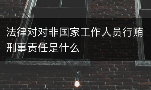 法律对对非国家工作人员行贿刑事责任是什么