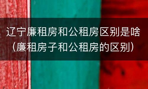 辽宁廉租房和公租房区别是啥（廉租房子和公租房的区别）