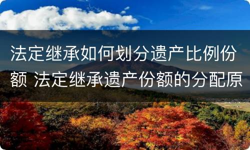 法定继承如何划分遗产比例份额 法定继承遗产份额的分配原则