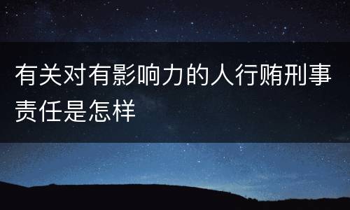有关对有影响力的人行贿刑事责任是怎样