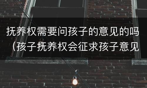抚养权需要问孩子的意见的吗（孩子抚养权会征求孩子意见吗）