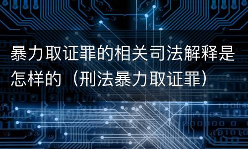 暴力取证罪的相关司法解释是怎样的（刑法暴力取证罪）