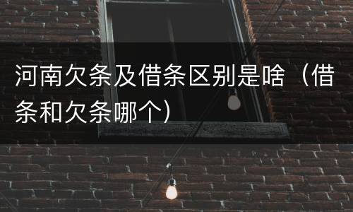 河南欠条及借条区别是啥（借条和欠条哪个）