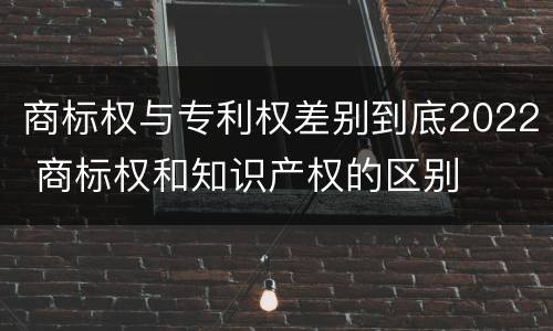商标权与专利权差别到底2022 商标权和知识产权的区别