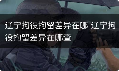 辽宁拘役拘留差异在哪 辽宁拘役拘留差异在哪查