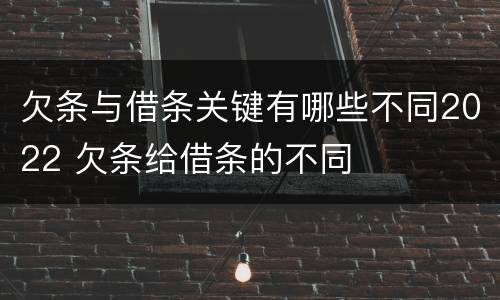 欠条与借条关键有哪些不同2022 欠条给借条的不同