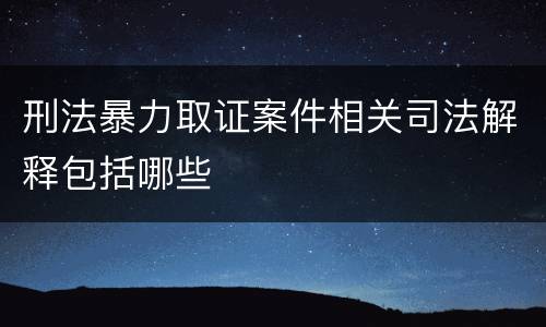 刑法暴力取证案件相关司法解释包括哪些
