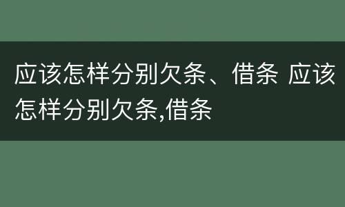应该怎样分别欠条、借条 应该怎样分别欠条,借条