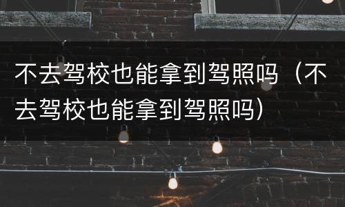 不去驾校也能拿到驾照吗（不去驾校也能拿到驾照吗）