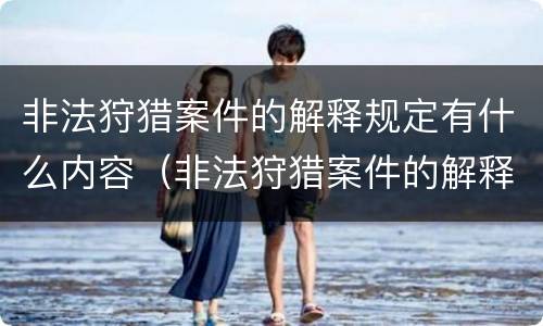 非法狩猎案件的解释规定有什么内容（非法狩猎案件的解释规定有什么内容吗）