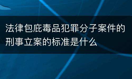 法律包庇毒品犯罪分子案件的刑事立案的标准是什么