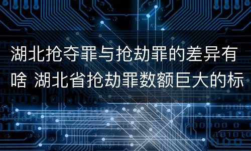湖北抢夺罪与抢劫罪的差异有啥 湖北省抢劫罪数额巨大的标准