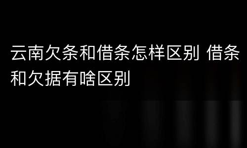 云南欠条和借条怎样区别 借条和欠据有啥区别