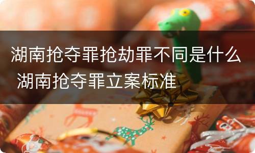 湖南抢夺罪抢劫罪不同是什么 湖南抢夺罪立案标准