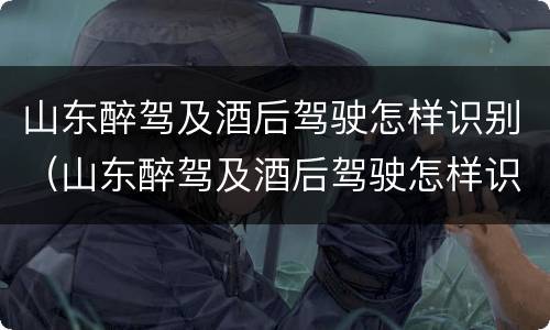 山东醉驾及酒后驾驶怎样识别（山东醉驾及酒后驾驶怎样识别处理）