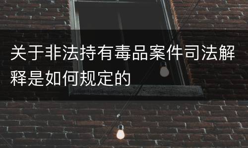 关于非法持有毒品案件司法解释是如何规定的