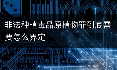 非法种植毒品原植物罪到底需要怎么界定