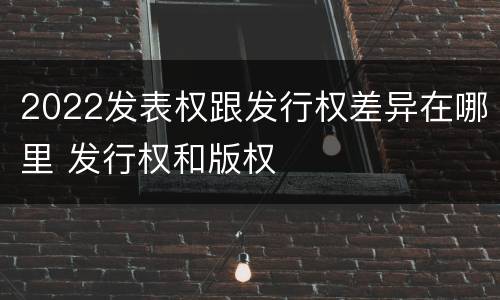 2022发表权跟发行权差异在哪里 发行权和版权