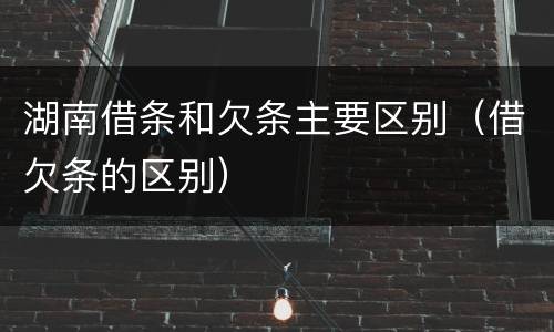 湖南借条和欠条主要区别（借欠条的区别）