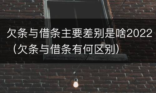 欠条与借条主要差别是啥2022（欠条与借条有何区别）
