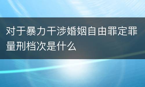 对于暴力干涉婚姻自由罪定罪量刑档次是什么
