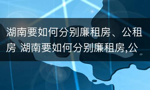 湖南要如何分别廉租房、公租房 湖南要如何分别廉租房,公租房和民宅