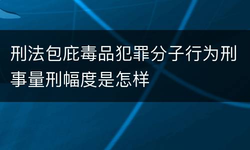 刑法包庇毒品犯罪分子行为刑事量刑幅度是怎样