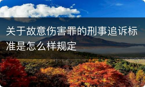 关于故意伤害罪的刑事追诉标准是怎么样规定