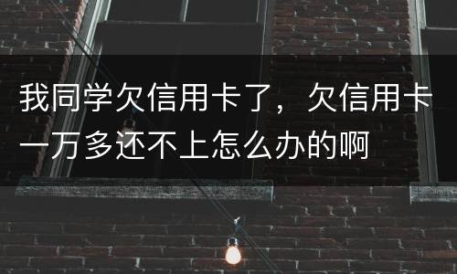 我同学欠信用卡了，欠信用卡一万多还不上怎么办的啊