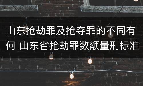 山东抢劫罪及抢夺罪的不同有何 山东省抢劫罪数额量刑标准