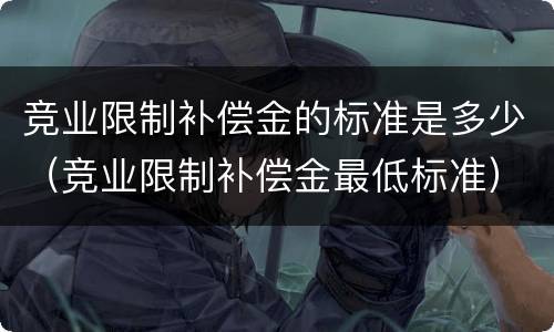 竞业限制补偿金的标准是多少（竞业限制补偿金最低标准）