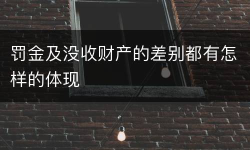 罚金及没收财产的差别都有怎样的体现