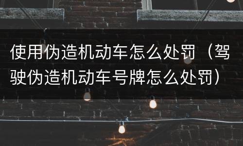 使用伪造机动车怎么处罚（驾驶伪造机动车号牌怎么处罚）