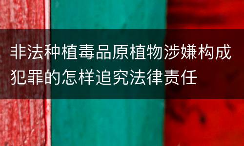 非法种植毒品原植物涉嫌构成犯罪的怎样追究法律责任