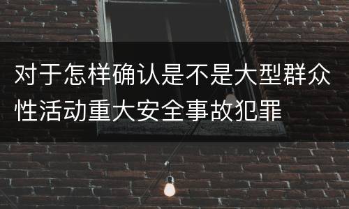 对于怎样确认是不是大型群众性活动重大安全事故犯罪
