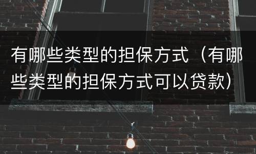有哪些类型的担保方式（有哪些类型的担保方式可以贷款）