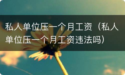 私人单位压一个月工资（私人单位压一个月工资违法吗）