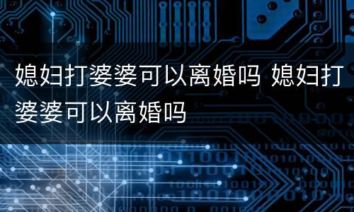 媳妇打婆婆可以离婚吗 媳妇打婆婆可以离婚吗