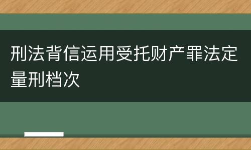 刑法背信运用受托财产罪法定量刑档次