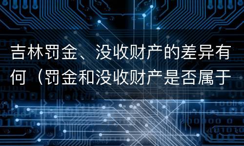 吉林罚金、没收财产的差异有何（罚金和没收财产是否属于附加刑）