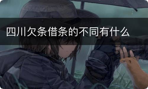 四川欠条借条的不同有什么